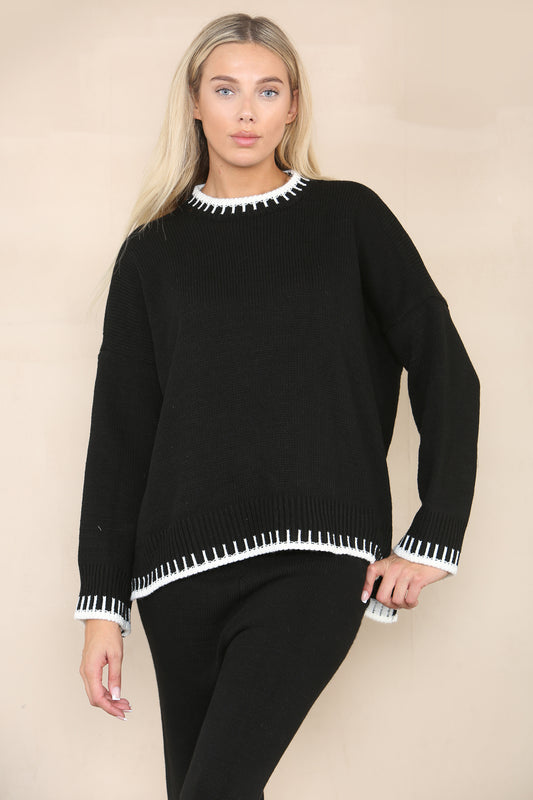 Contrast Stitching Co-Ord Set