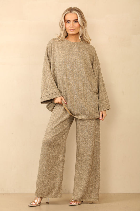 Striped Knitted 2Pc Set