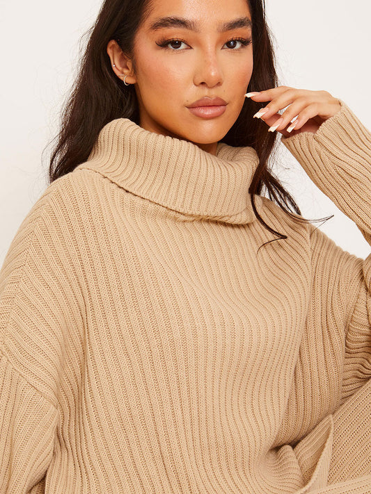 Roll Neck Knitted Top & Trouser Co-ord