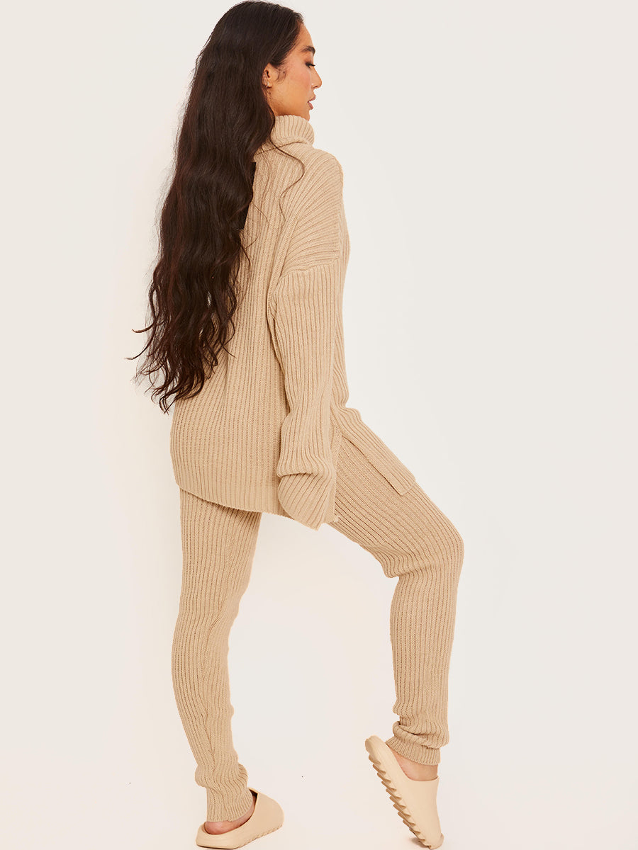 Roll Neck Knitted Top & Trouser Co-ord