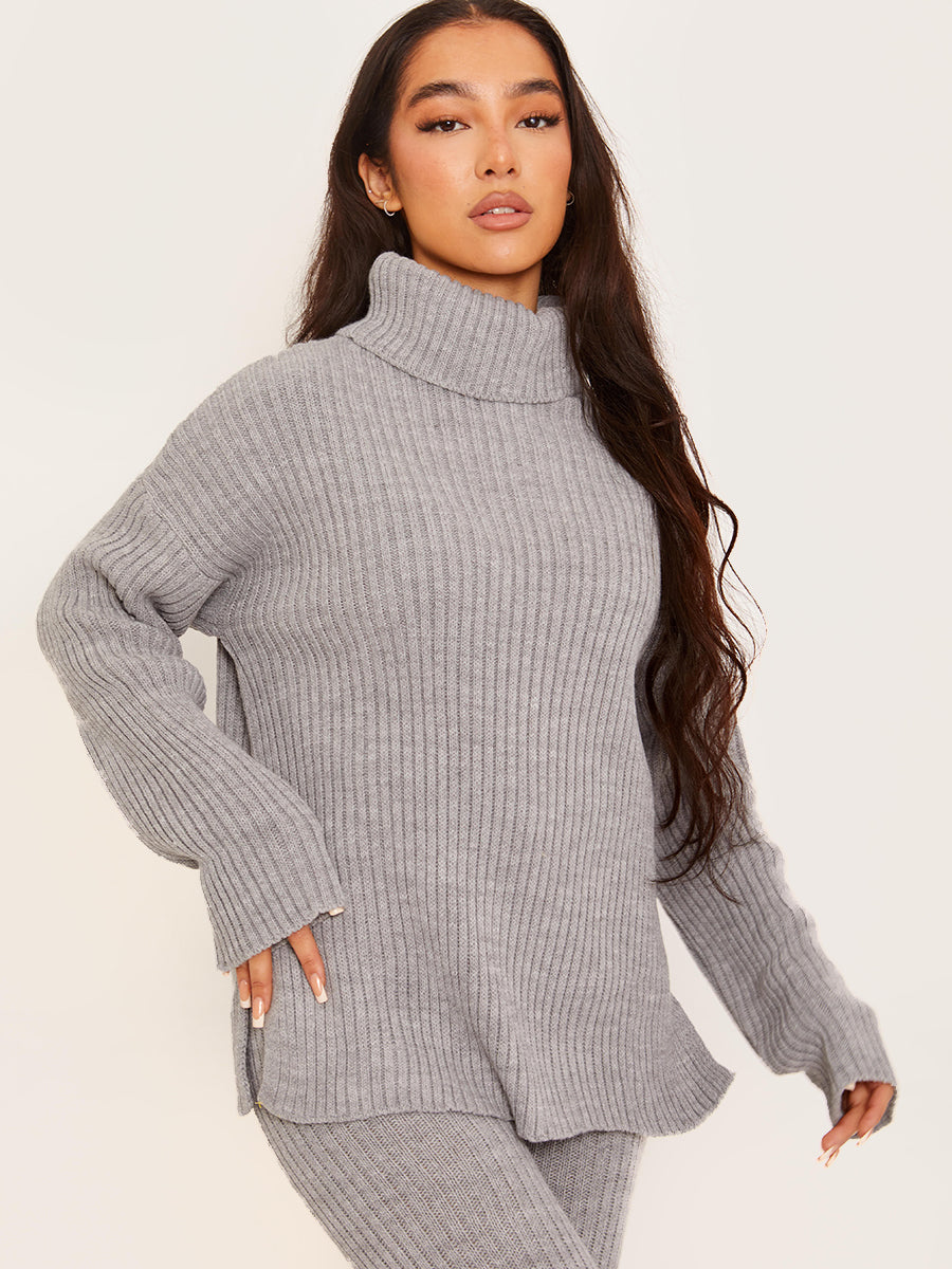 Roll Neck Knitted Top & Trouser Co-ord