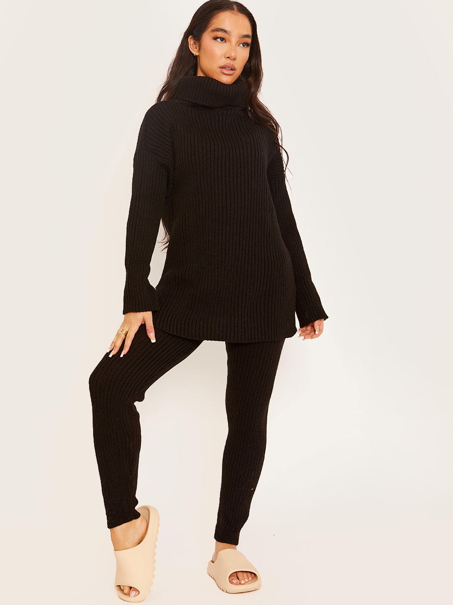 Roll Neck Knitted Top & Trouser Co-ord