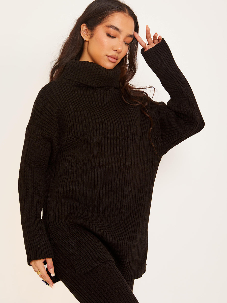 Roll Neck Knitted Top & Trouser Co-ord